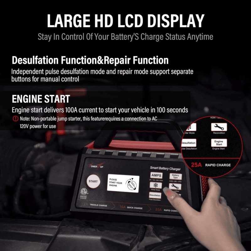 TOWER TOP 2/10/25A 12V Battery Charger