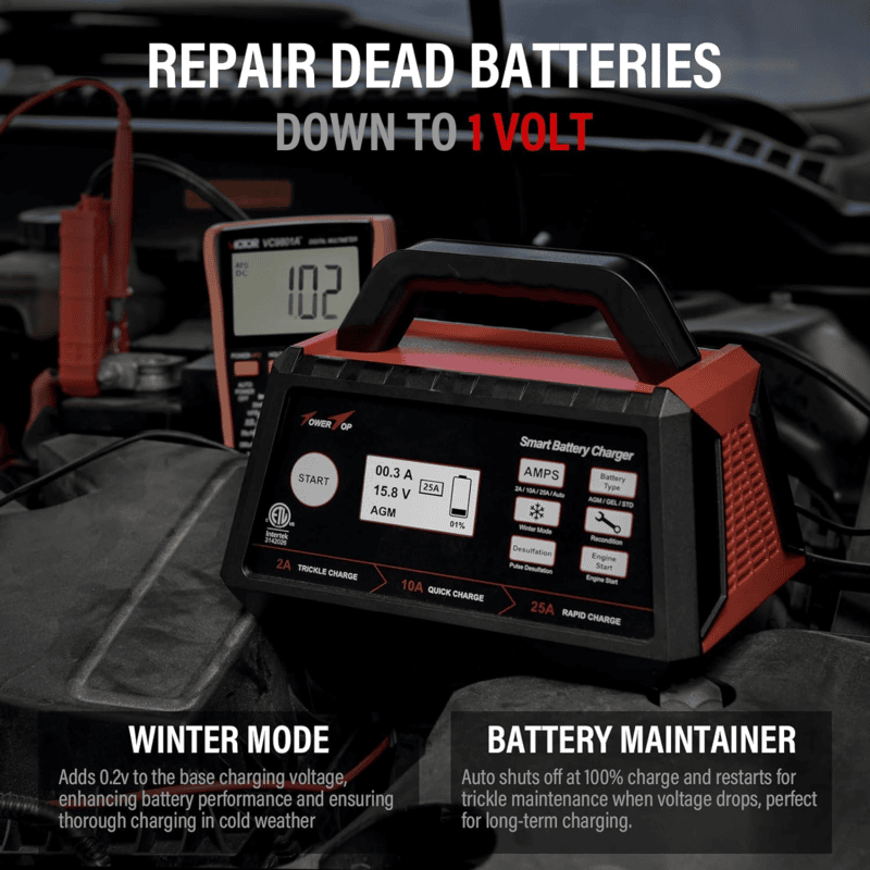 TOWER TOP 3/15/25A 12V Battery Charger