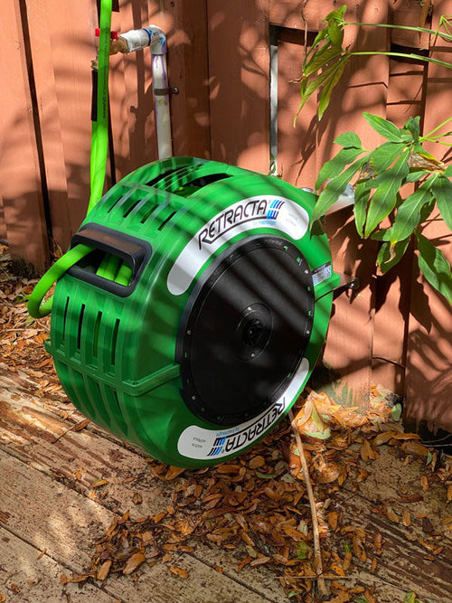 Retractable Garden Hose Reel - 60 Ft - Green Case